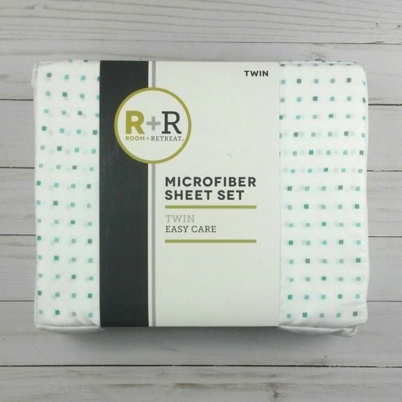 Room + Retreat Other - Room + Retreat Twin Size Sheet Set Teal White